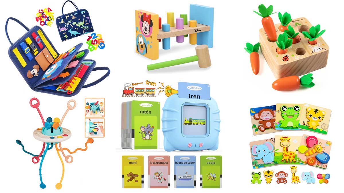 Montessori Juguetes a Partir de 1 año, Juguetes de motricidad Fina, Regalo  de Aprendizaje Preescolar, Juguete sensorial para bebés con Cubo Colorido  para niños pequeños, niñas, niño 1, 2, 3 años