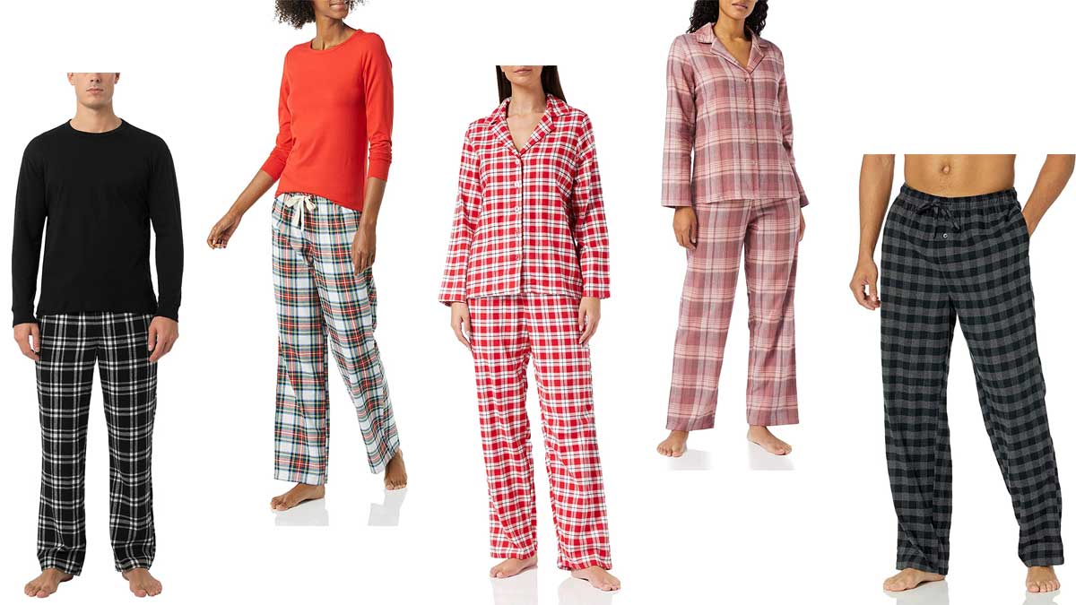 Essentials Conjunto de dormir de franela ligera y de algodón para  mujer
