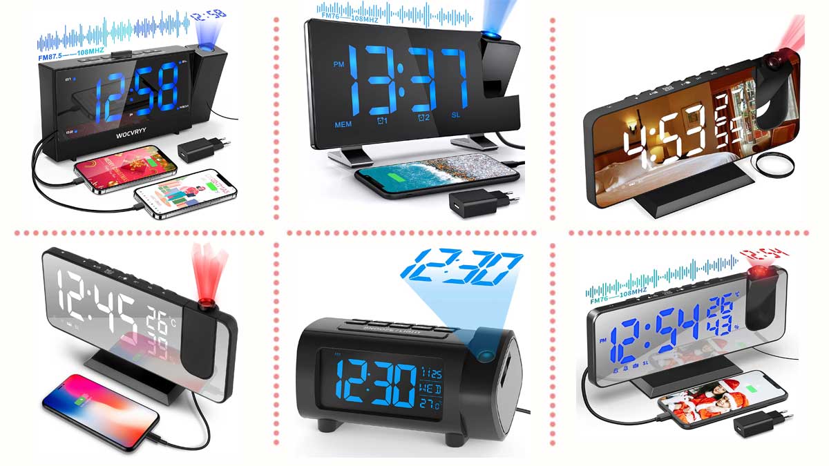 Aikove Despertador Proyector Techo Reloj Despertador Digital con Función de  Radio FM para Dormitorio : : Electrónica