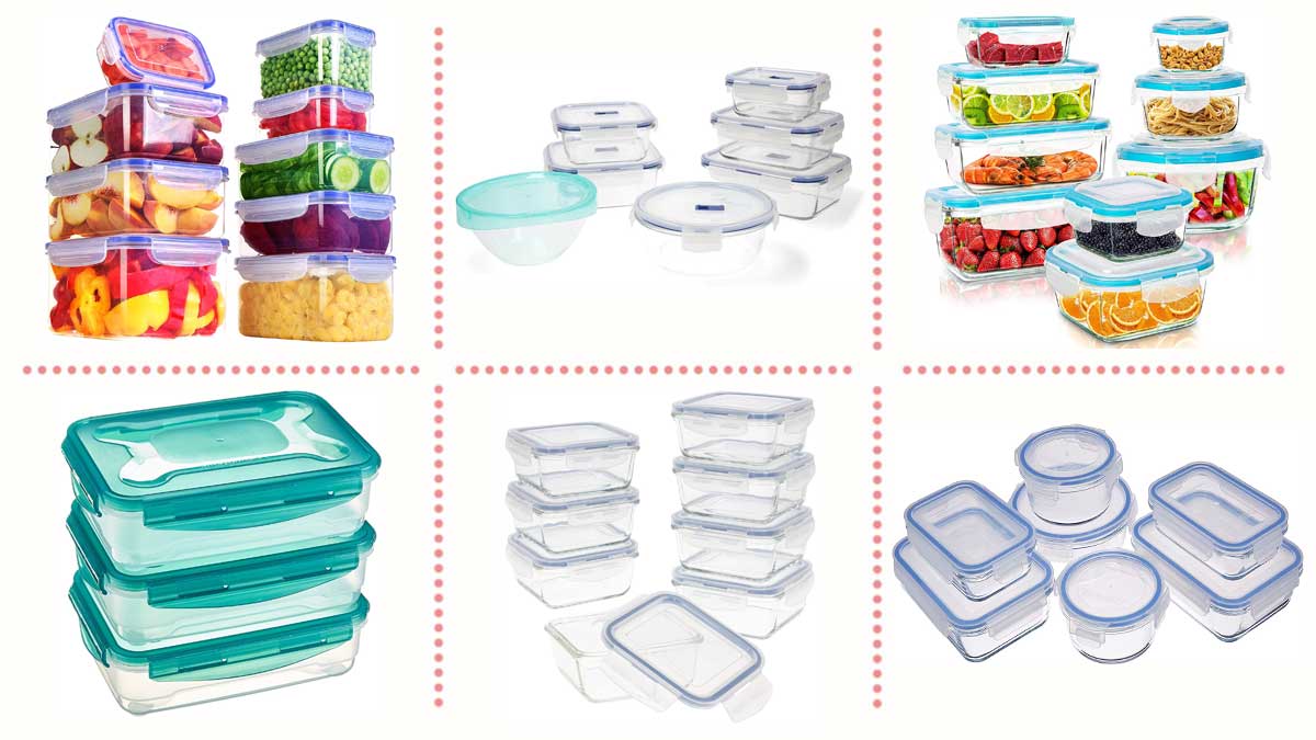 KICHLY - Recipientes de vidrio para almacenar alimentos - 9 recipientes con  tapa transparente Tapers de vidrio herméticos - aptos para lavavajillas