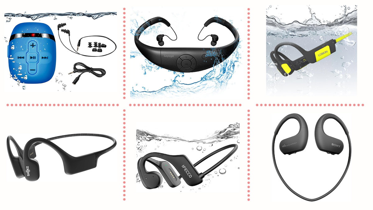 Auriculares de conducción ósea impermeables para natación, auriculares  Bluetooth abiertos, IPX8 bajo el agua con micrófonos, memoria 8G (negro)