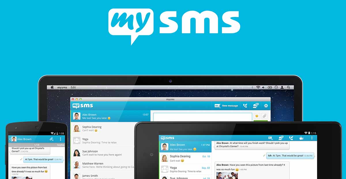 El nuevo mysms App para Android se sincroniza en smartphones, tablets y PCs