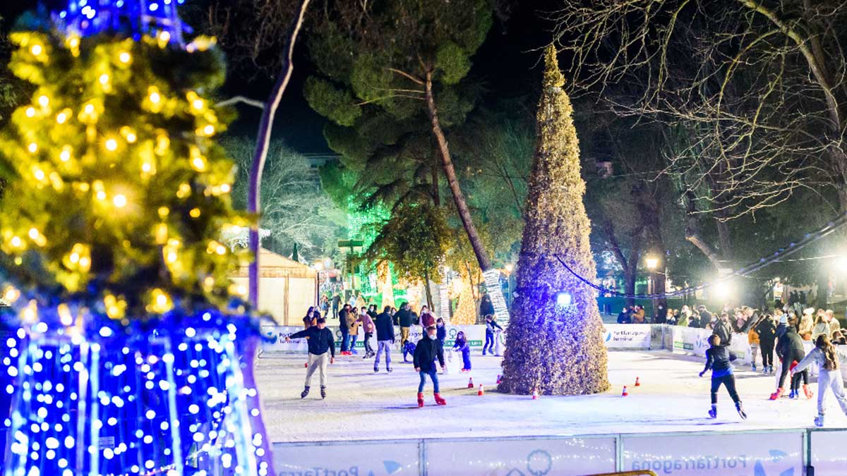 Pista de hielo y mercadillo