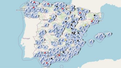 Mapa de España en la web infocar de la DGT.