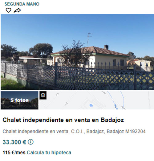 Chalet independiente en Solvia por 33.300 euros