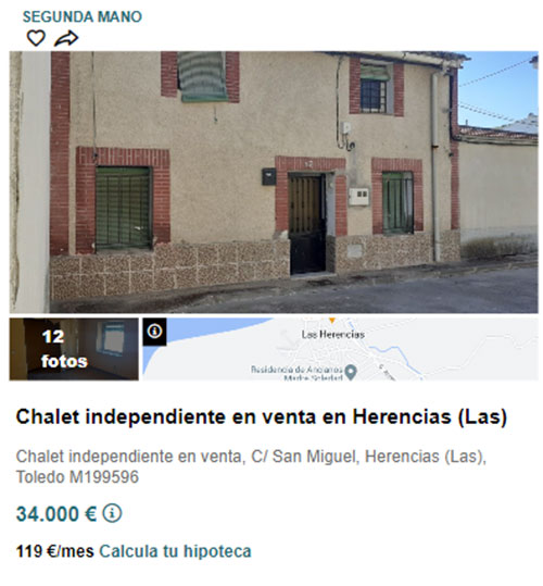 Chalet independiente en Solvia por 34.000 euros