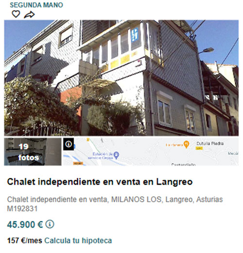 Chalet independiente en Solvia por 45.900 euros