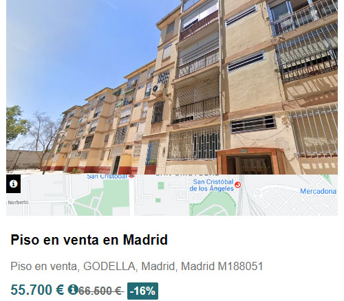 Piso en Madrid por 55.700 euros