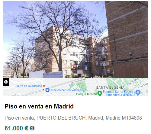 Piso en Madrid por 61.000 euros