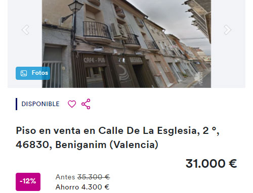 Piso en Valencia por 31.000 euros
