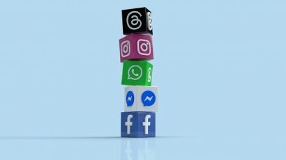 Logos de las redes sociales propiedade de Meta.