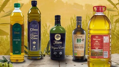 Garrafas de aceite de oliva de supermercado.