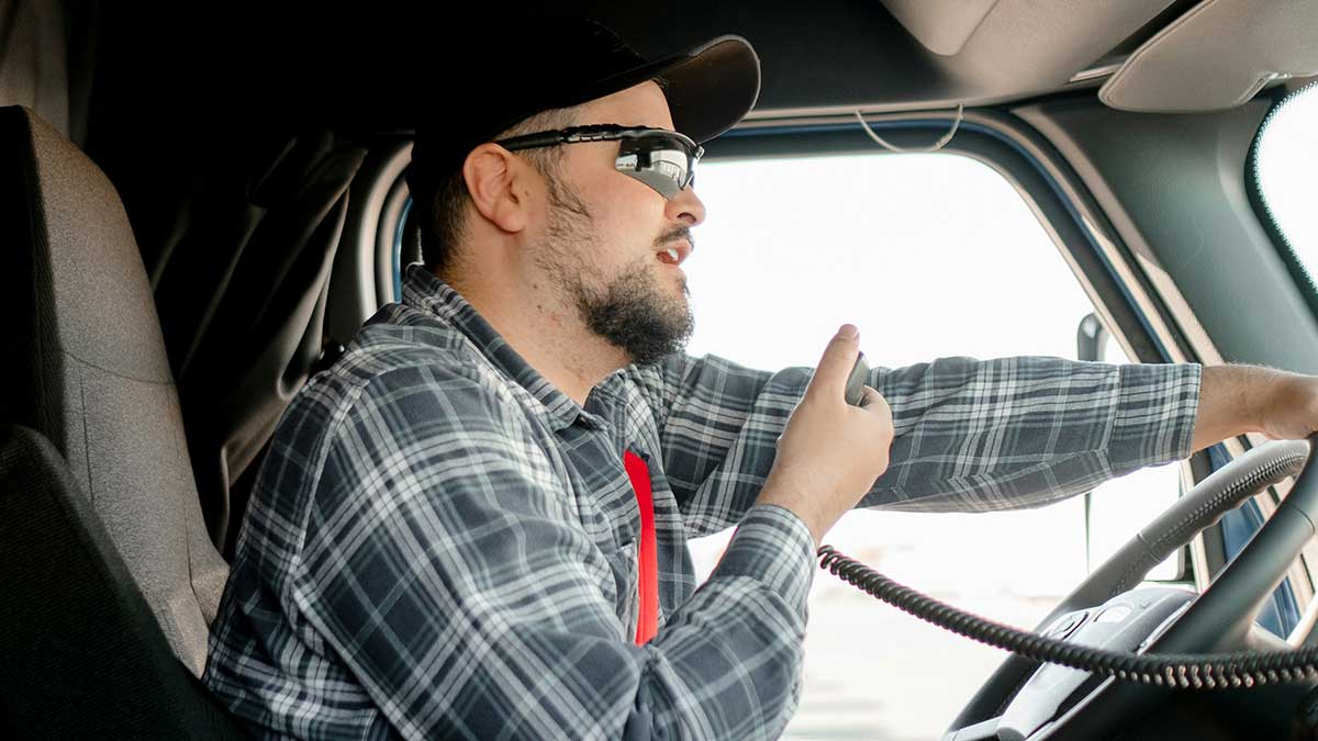 Un camionero de ruta internacional.