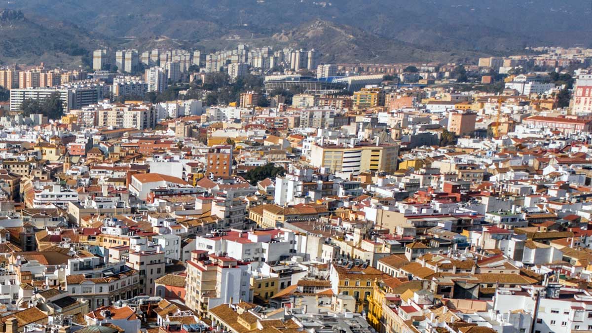 Vista panorámica de viviendas en Málaga.