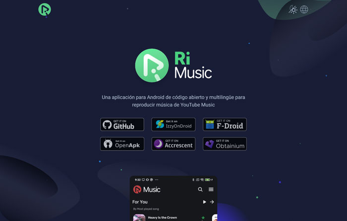 Web de la app RiMusic.