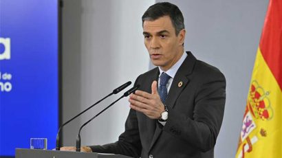 Pedro Sánchez anunciando el nuevo paquete de medidas ómnibus.