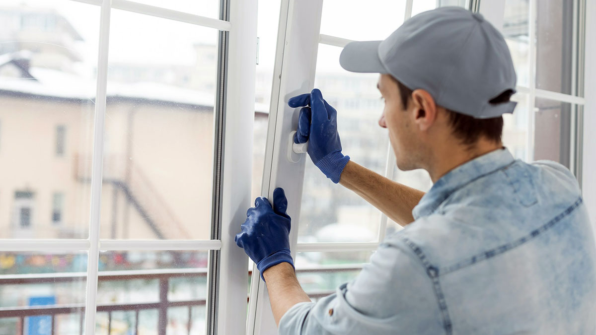 Un técnico cambiando la ventana de una casa.