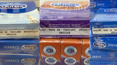 Preservativos falsificados de la marca Durex intervenidos en Barcelona.